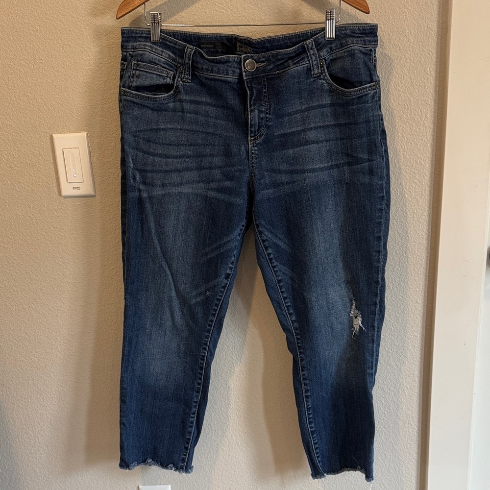 Kut from the Kloth Dark Blue Distressed Boyfriend Jeans